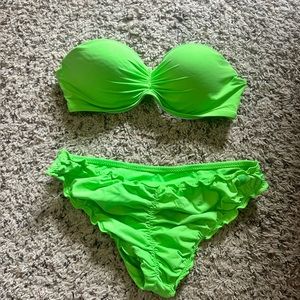 Victoria Secret PINK Strapless Bikini With Scrunch Bottoms